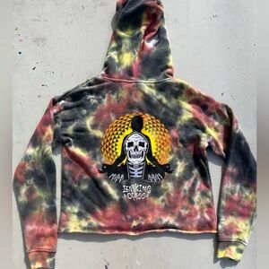 Women's Lurking Class Hoodie Multicolor Spell-Out S Streetwear CROPPED Tie Dyed